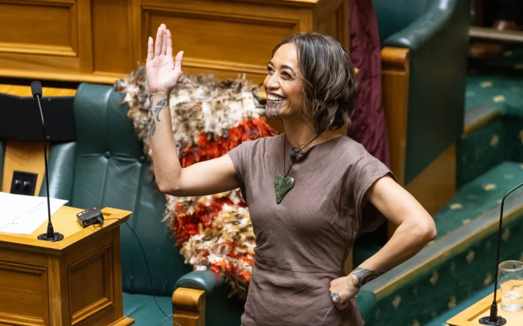 Oriini Kaipara makes her maiden statement.