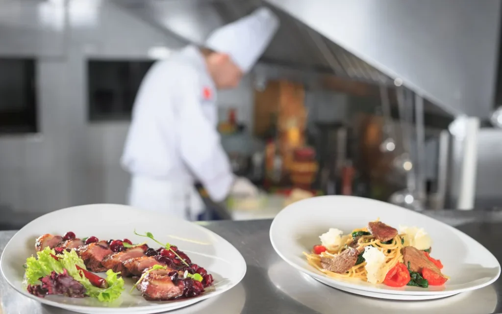 Chef prepares food