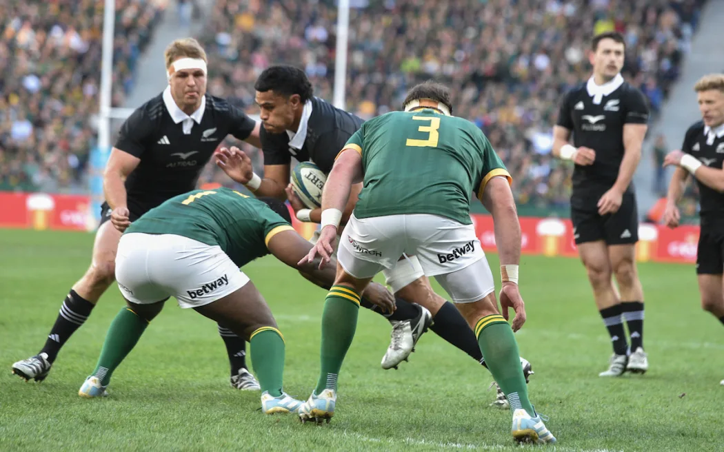 Đại kình địch tái ngộ: All Blacks xác nhận du đấu Nam Phi năm 2026 2 South Africa Springboks v New Zealand All Blacks, round 4 of the 2024 SANZAAR Rugby Championship test match at cape Town Stadium, Cape Town, South Africa on Saturday 07 September 2024. Jordie Barrett(VC) of NEW ZEELAND Photo credit: Catherine Kotze / www.photosport.nz