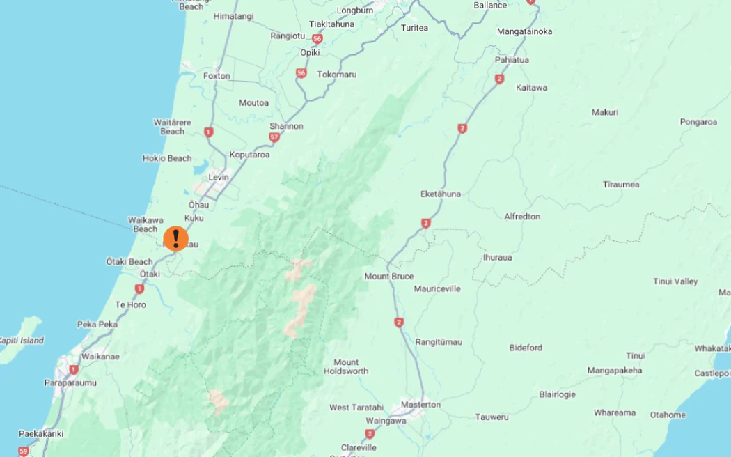 Map of SH1 crash area.