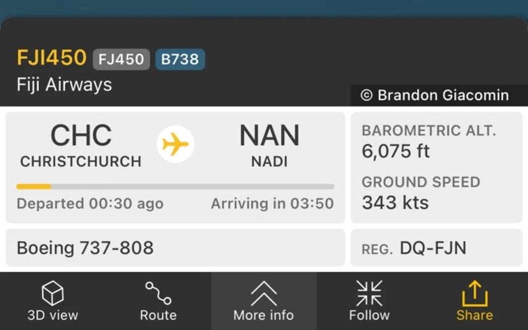 A flight heading to Fiji was forced to return to Christchurch after reporting an issue shortly after take off.