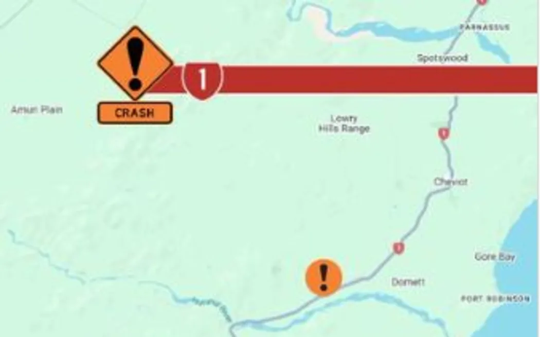 Crash scene in North Canterbury