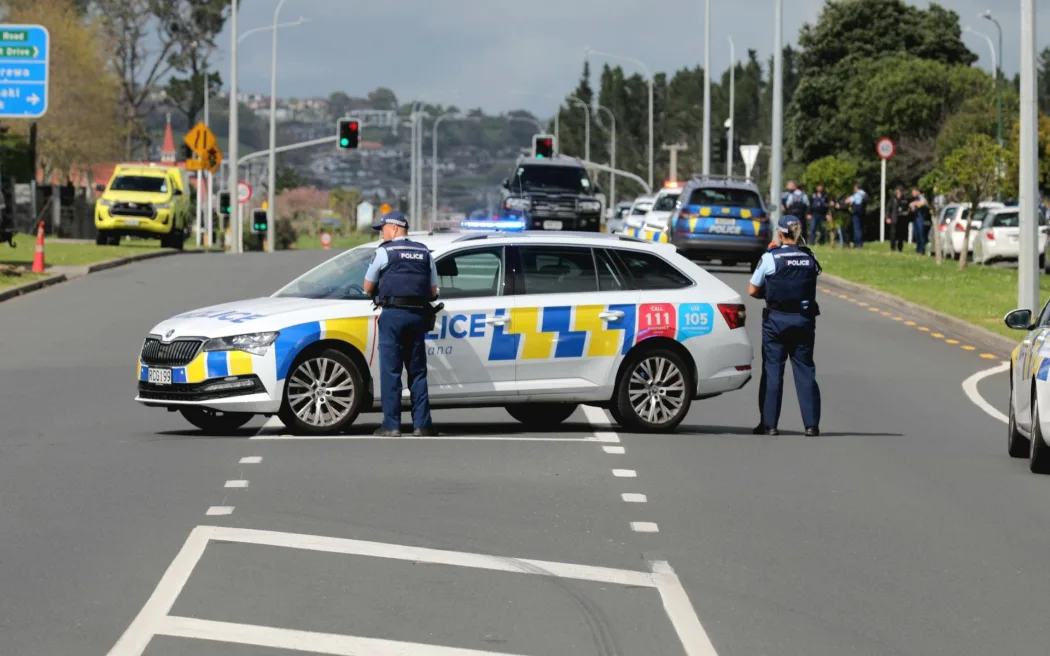 Police said they were called to Flat Bush just about 9.30am, and a gun was fired at police.