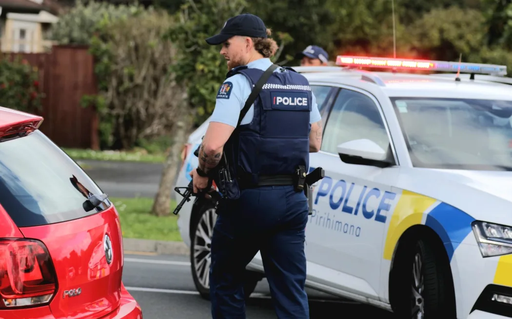 Police said they were called to Flat Bush just about 9.30am, and a gun was fired at police.