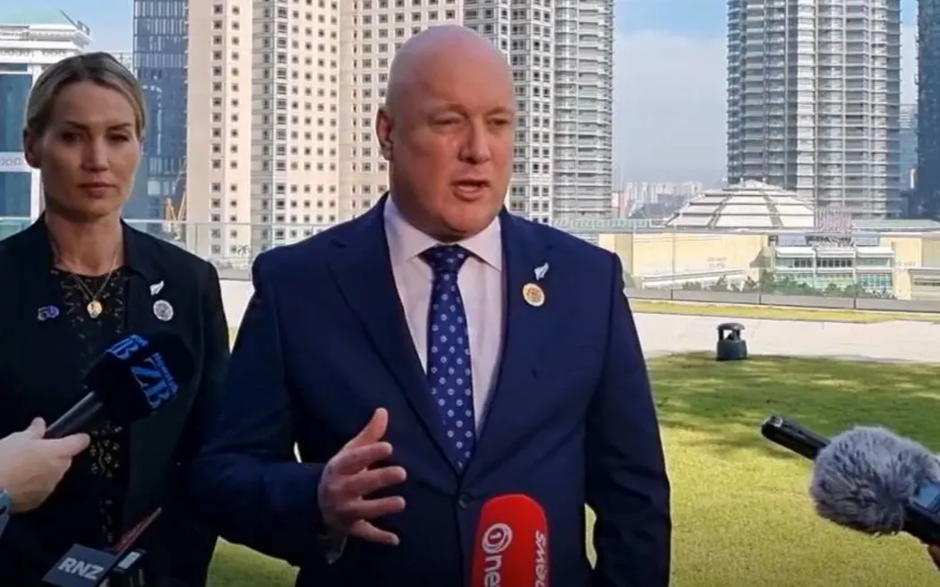 PM Christopher Luxon addresses media at Kuala Lumpur.