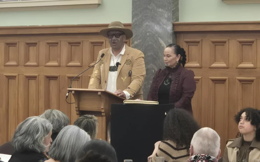 Te Pāti Māori co-leaders Rawiri Waititi and Debbie Ngarewa-Packer at reset on 9 October 2025.