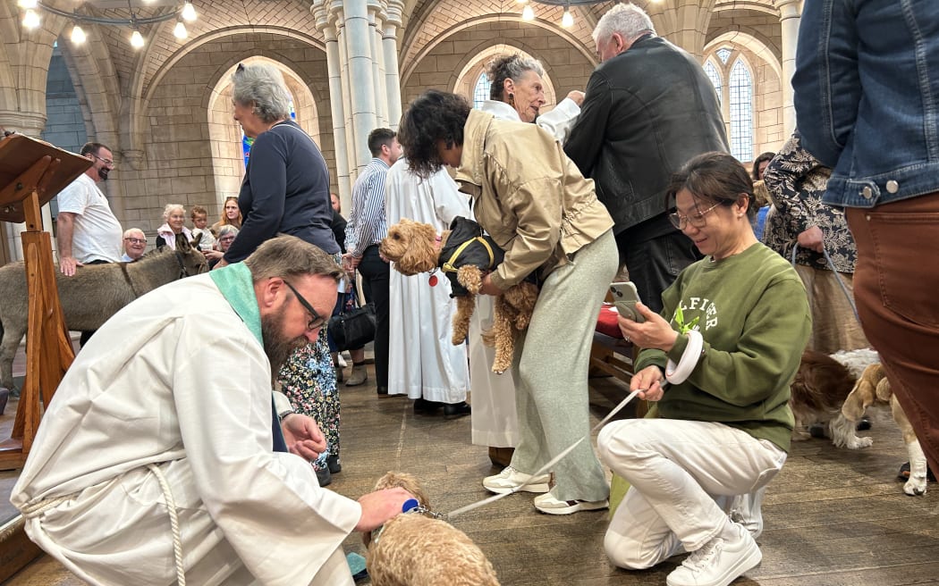 Picture of a church blessing event.