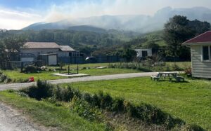 Smoke from a fire in Pōrangahau.
