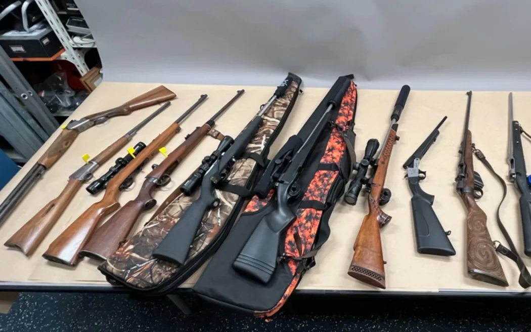 Some of the illegal firearms found by police during Operation Black Onyx.