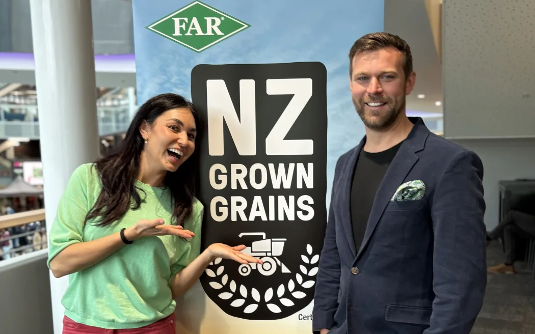 Chef, writer and entrepreneur, Nadia Lim and husband Carlos Bagrie are ambassadors of New Zealand-grown grains, at the launch of the new trademark.