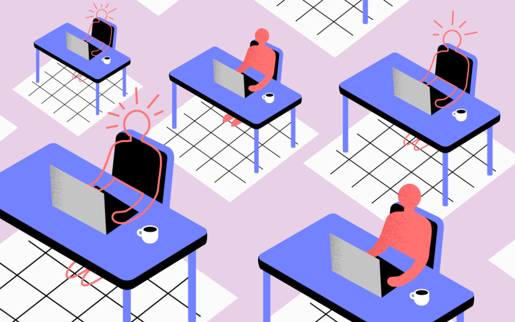 Tin tuyển dụng tăng mạnh, người New Zealand đổ xô sang Úc tìm việc 1 Stylised illustration of some people working at cubicles and others disappearing