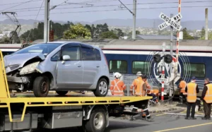 Train v car in Auckland