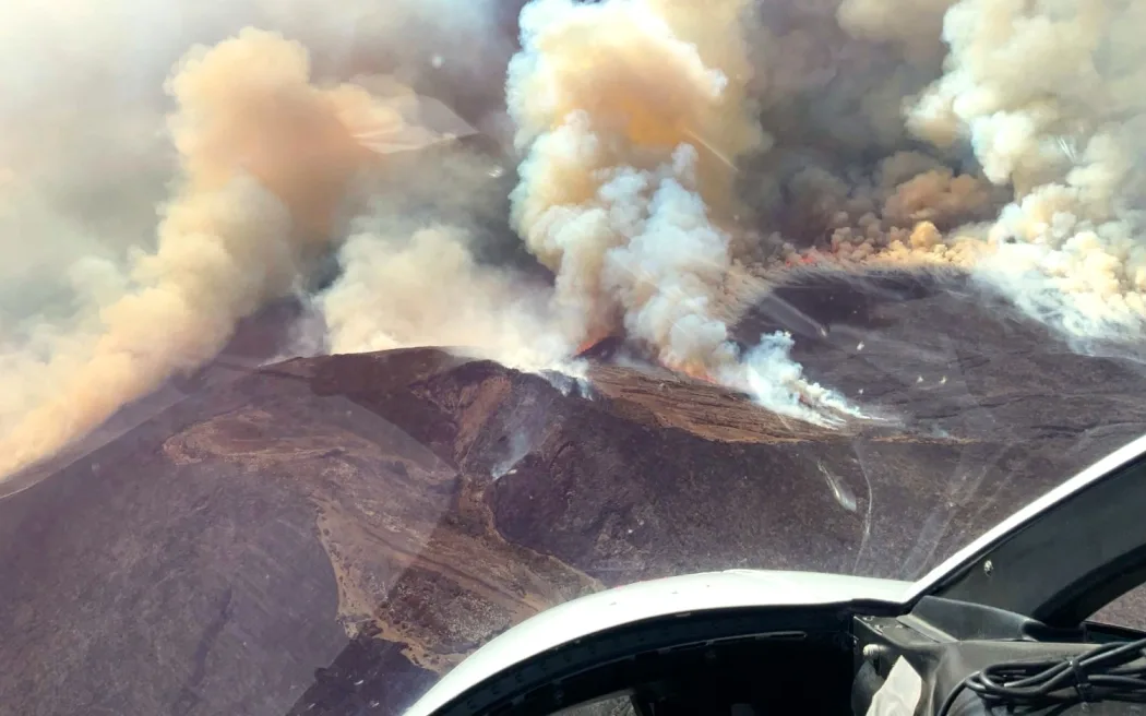 Firefighters continue to battle the Tongariro National Park wildfire. Pics taken on 10 Nov