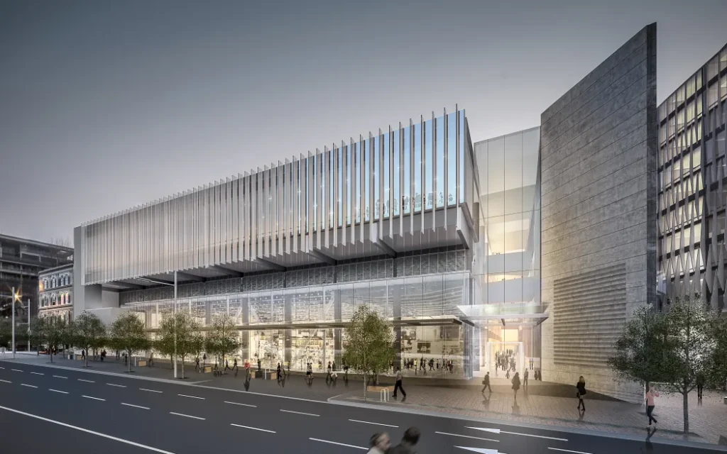 Sau nhiều năm trì hoãn, Trung tâm Hội nghị Quốc tế Auckland chính thức về tay SkyCity 1 An artist's impression of the convention centre.