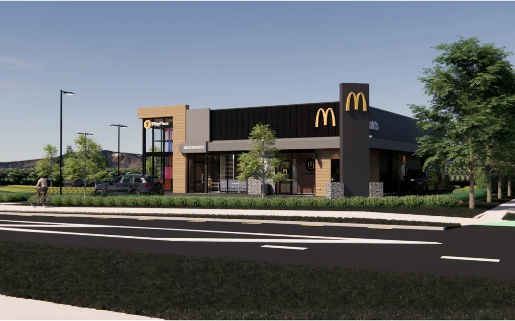 An artist's impression of the new McDonalds at Three Parks.