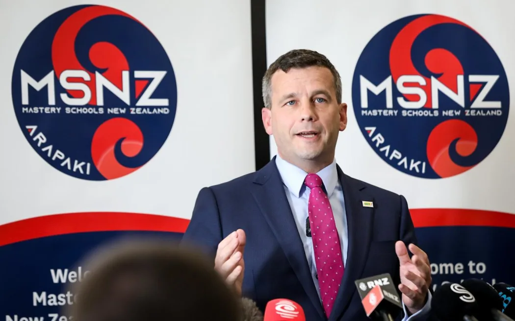Associate Education Minister David Seymour announcing New Zealand's first new charter school in Christchurch will open in 2025.