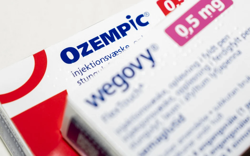 The preparations Ozempic and Wegovy from Novo Nordisk are used to treat type 2 diabetes and as a slimming agent, photographed in Copenhagen, Thursday 23 March 2023.. (Photo: Ida Marie Odgaard/Ritzau Scanpix) (Photo by Ida Marie Odgaard / Ritzau Scanpix via AFP)