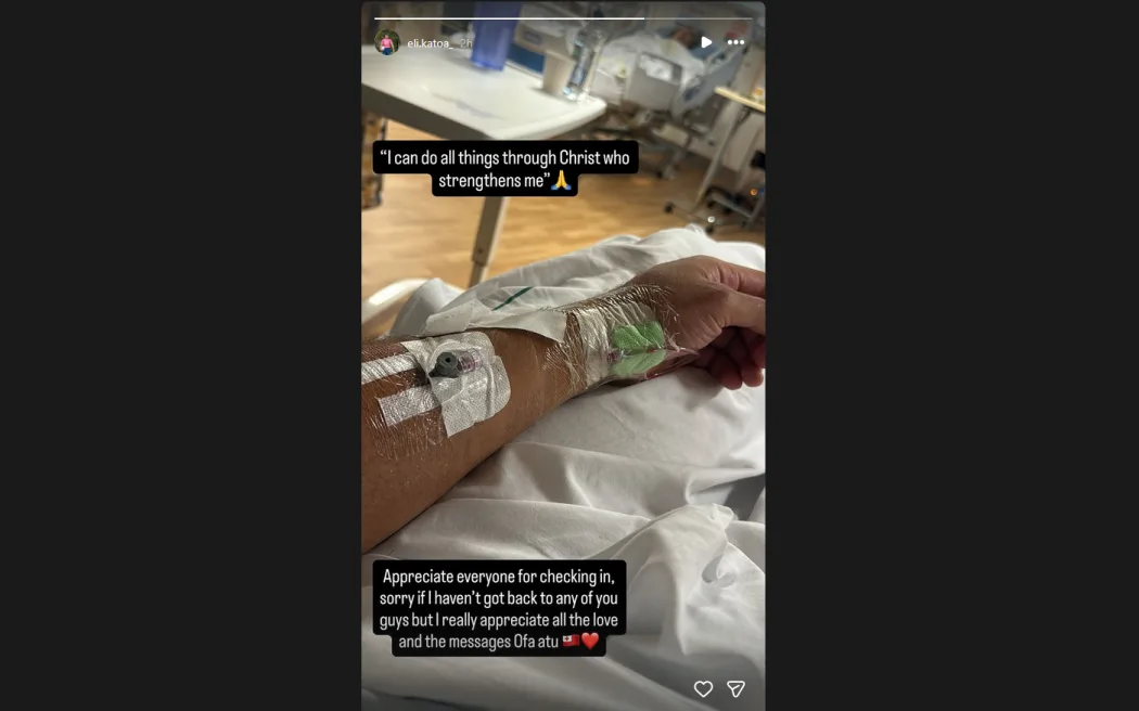 'Eliesa Katoa posted an update on his Instagram story on Monday morning, quoting the Bible verse 