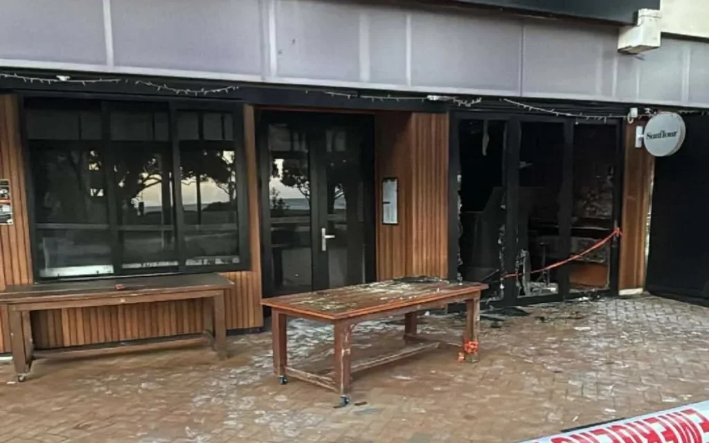 Damage done to the Sunflour cafe in Orewa.
