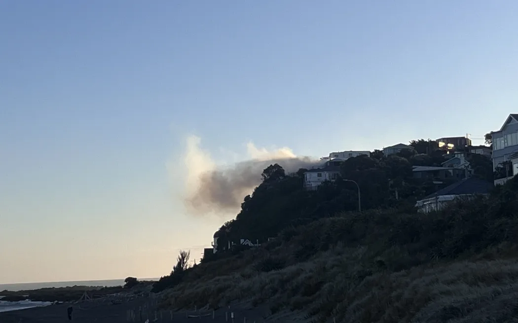 A fire in Island Bay, Wellington, on 3 November, 2025.