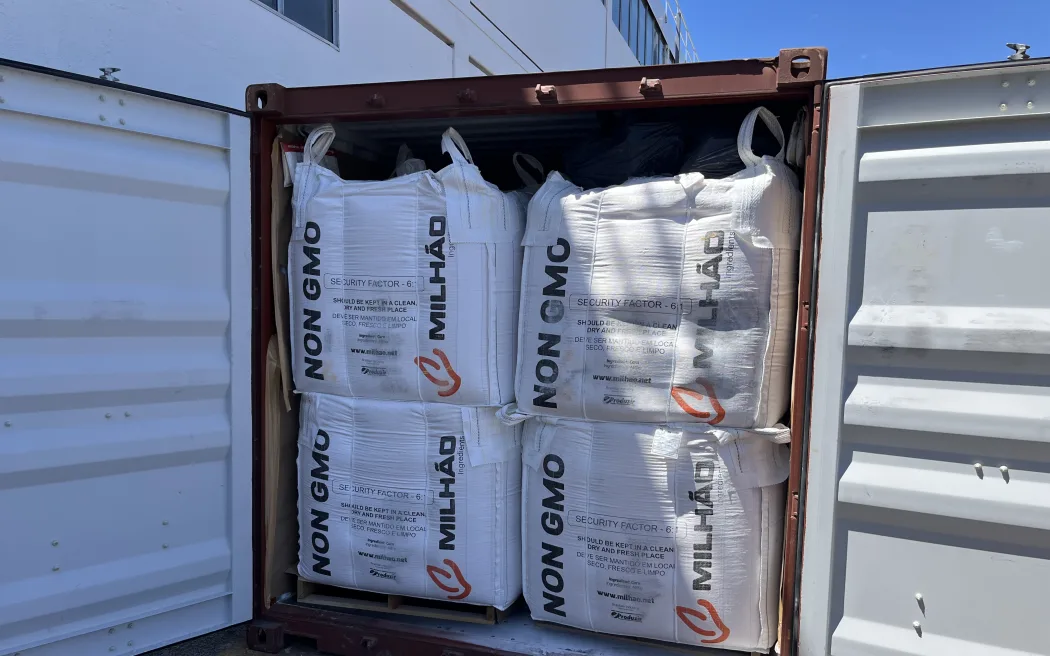 The container, containing legitimate product, was shipped from Brazil.