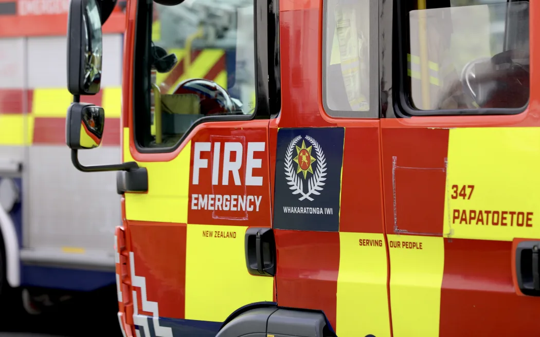 Fire truck at a FENZ chemical spill fire call out in Papatoetoe - Oct 15 - can be used as a generic