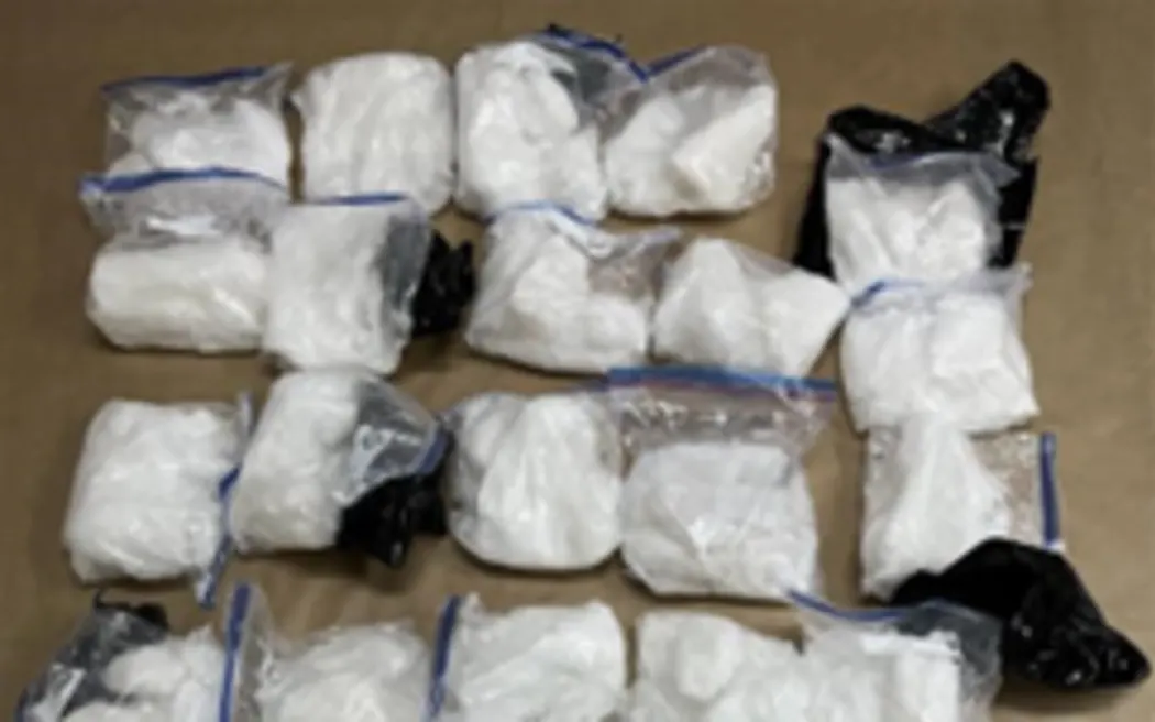 About 50kgs of methamphetamine was found inside two unaccompanied bags.