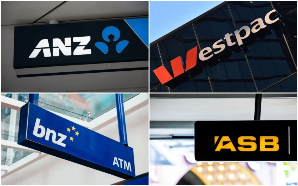 Lãi suất cho vay: Ngân hàng nào thường xuyên có mức thấp nhất? 1 Logos for the four Australian-owned banks in New Zealand.