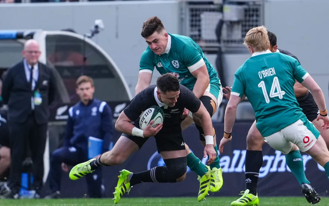All Blacks ngược dòng hạ Ireland: Báo chí thế giới 'dậy sóng' bình luận 2 Will Jordan of New Zealand, New Zealand All Blacks v Ireland, All Blacks Northern Tour rugby union test match at Soldier Field, Chicago, USA on Saturday 1 November 2025. Photo: Robin Alam / Photosport